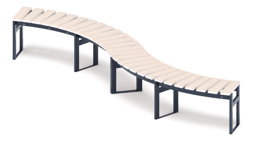 Модульная скамья радиальная (беленый дуб) МФ 42.01.20-01
