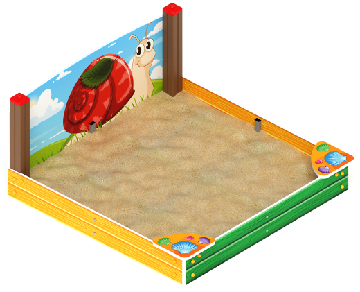 Песочница средняя с ограждением Улитка (Ракушки) - ИО 5.01.02-02