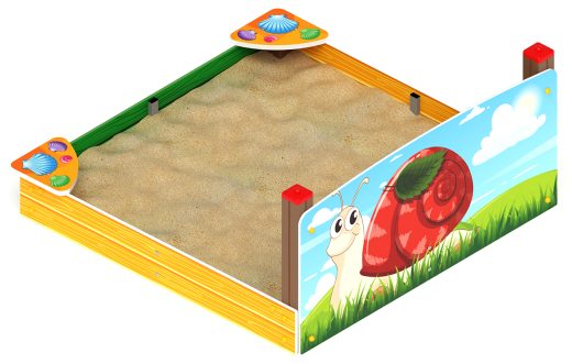 Песочница средняя с ограждением Улитка (Ракушки) - ИО 5.01.02-02