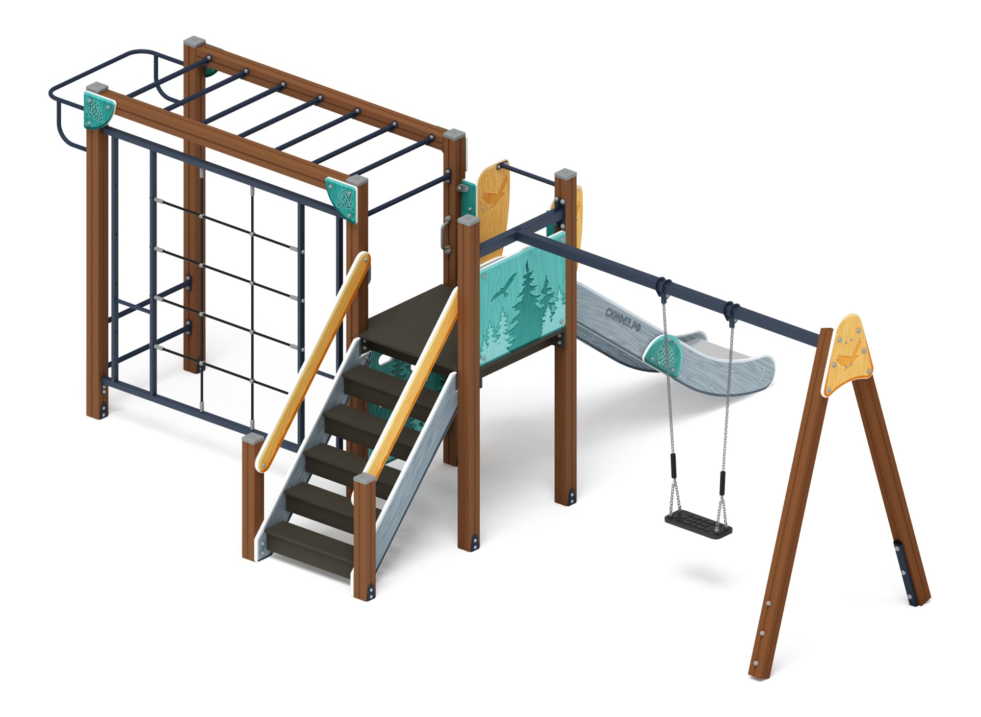 Счастливое детство (Тайга) - ДИК 2.01.02-03 - Игровой комплекс H=1200