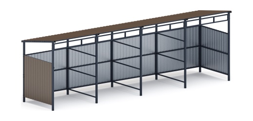 Навес контейнерной площадки для мусора (4 секции) МФ 55.02.03.4-02