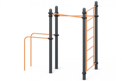 Два турника классического хвата, шведская стенка, брусья W-02-013