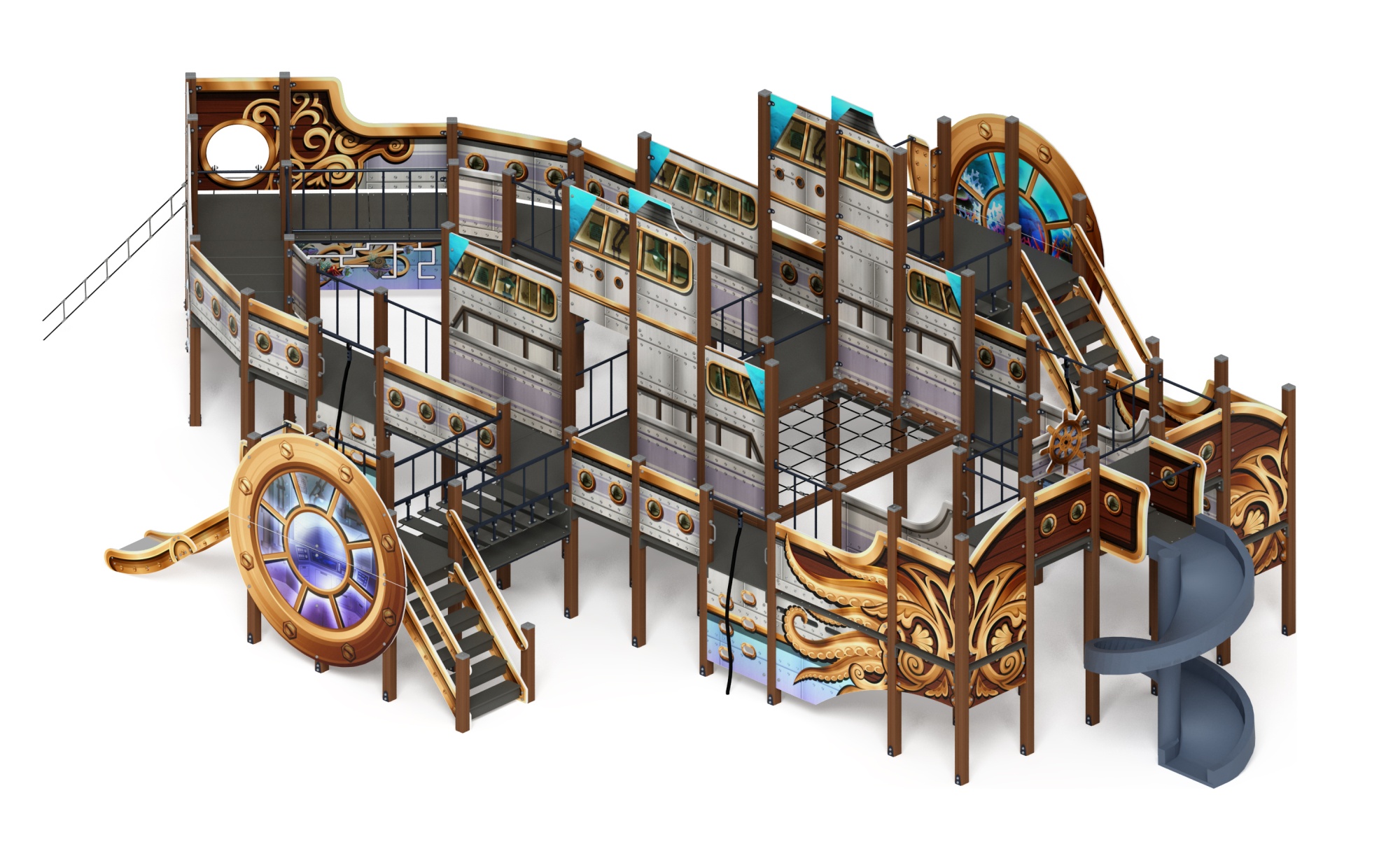 Пароход (Немо)  - ДИК 2.03.3.05-02 - Игровой комплекс H=1200 H=2000