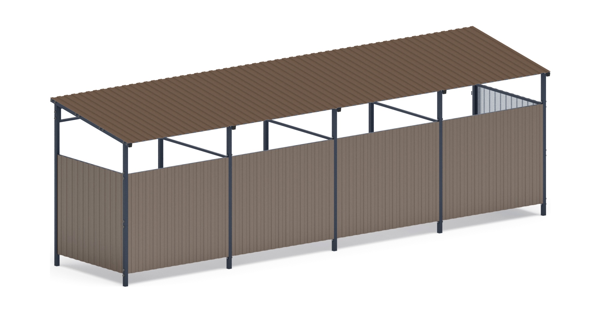 Навес контейнерной площадки для мусора (4 секции) МФ 55.02.03.4-02