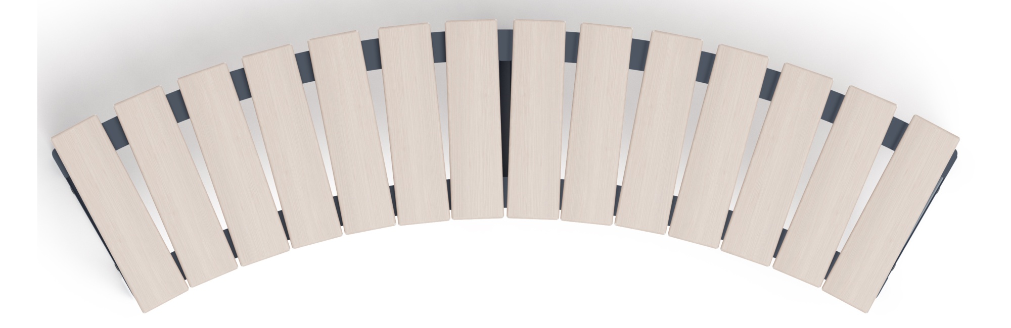 Модульная скамья радиальная (беленый дуб) МФ 42.01.17-01