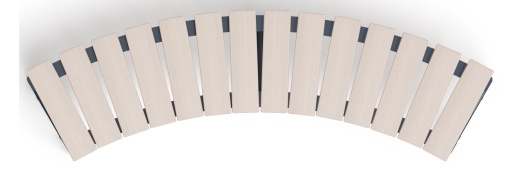 Модульная скамья радиальная (беленый дуб) МФ 42.01.17-01