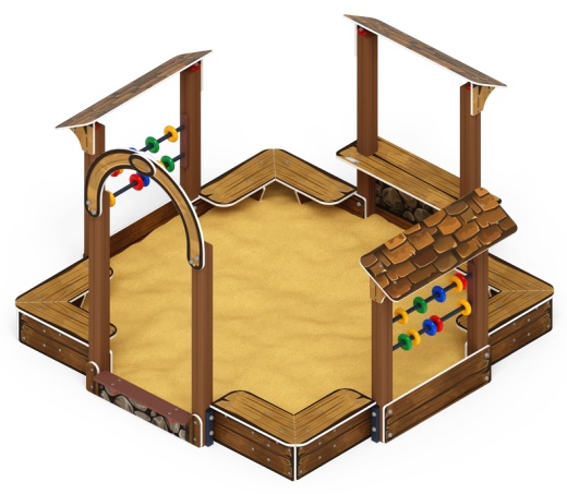 Песочный дворик Теремок (Коричневый) - ИО 6.01.04-02