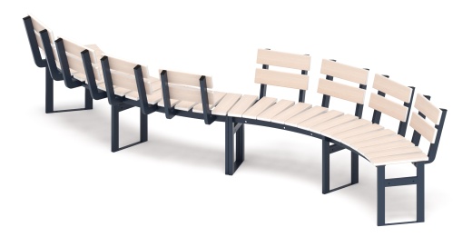 Модульная скамья радиальная (беленый дуб) МФ 42.01.22-01