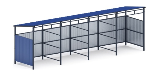 Навес контейнерной площадки для мусора (4 секции) МФ 55.02.03.4-03