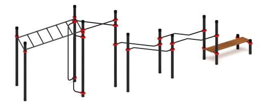 Воркаут ЛОВ 89 красный ВТ 101.21-01