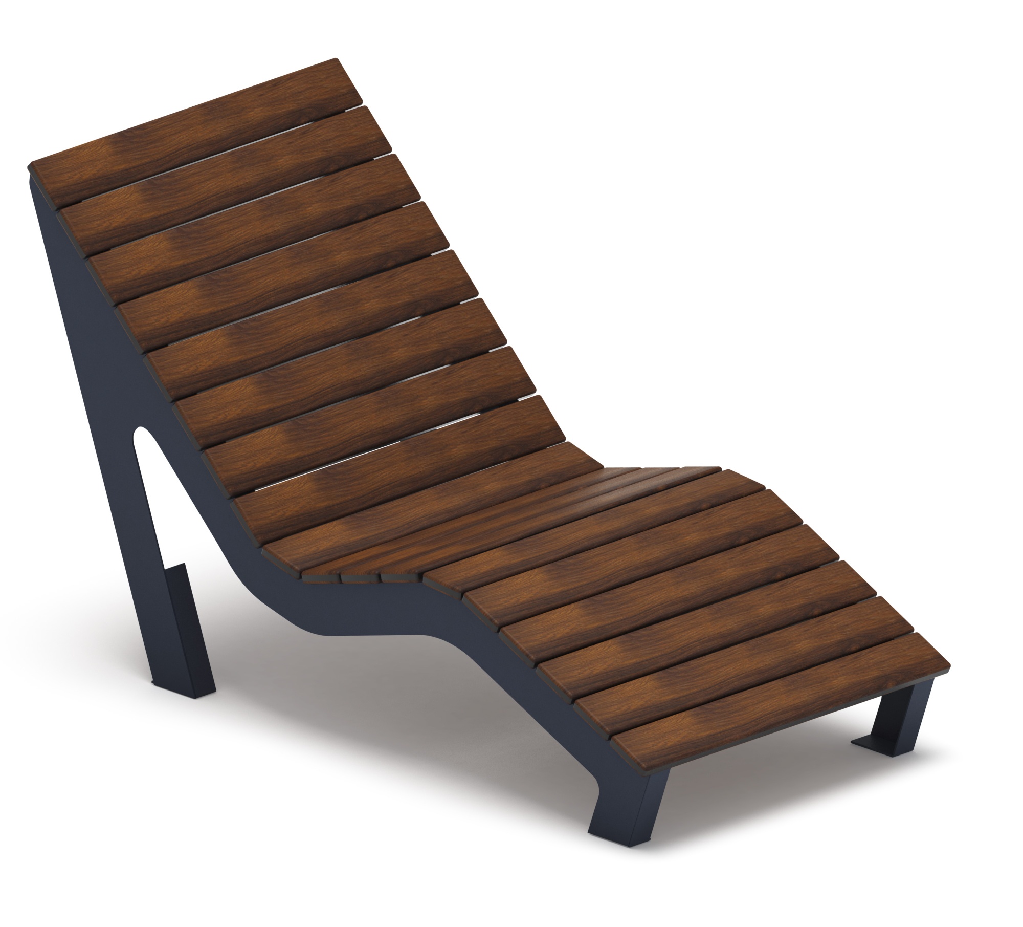 Шезлонг парковый - МФ 42.03.01-10 (Темный дуб) Д:780  (под анкера)