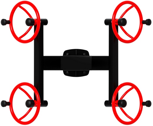 Рули (положение стоя) красный - Уличный тренажер - СТ 101-11