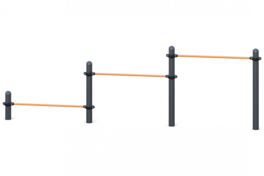 Тройной каскад турников для отжиманий и подтягиваний W-02-001