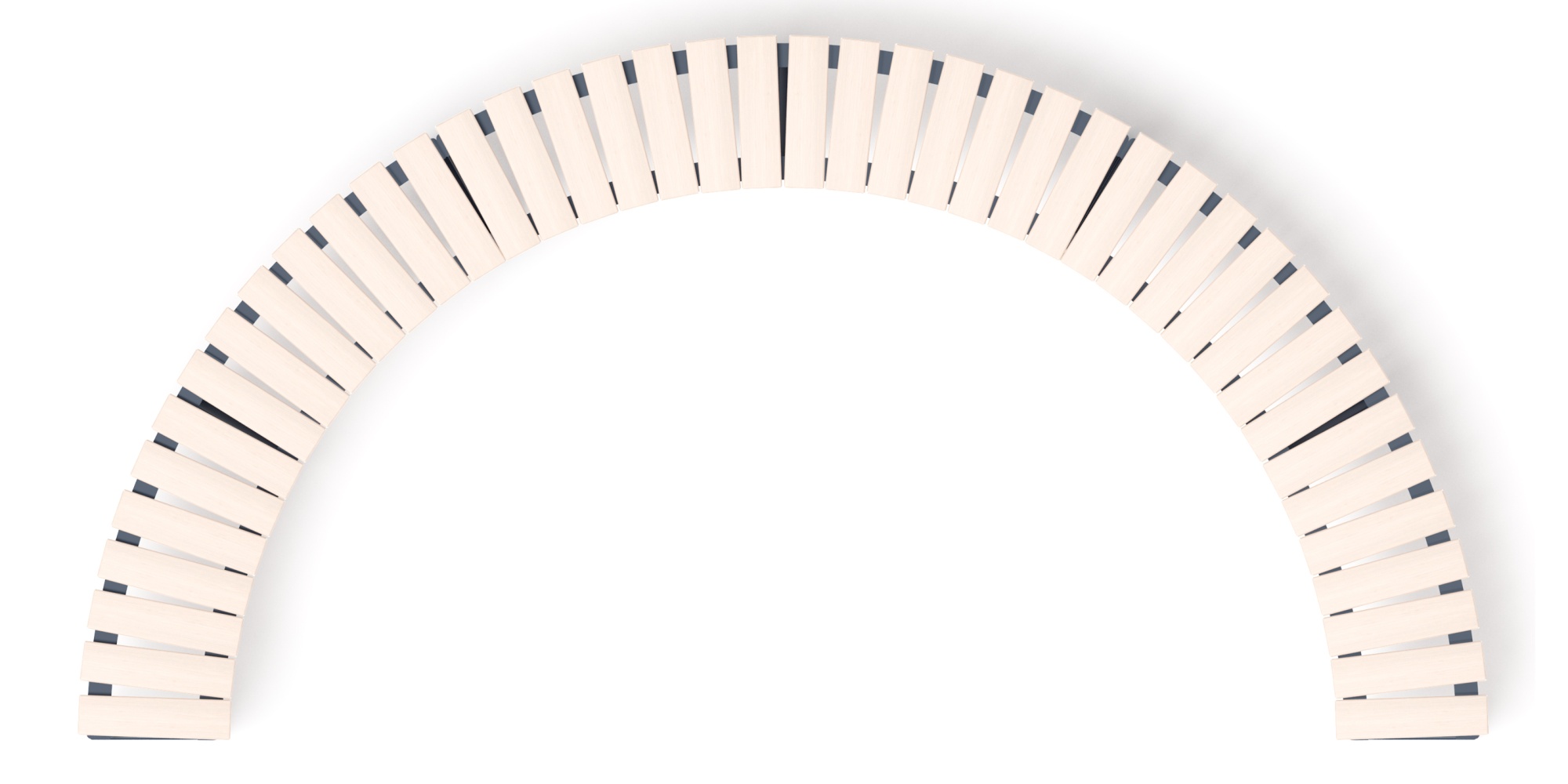 Модульная скамья радиальная (беленый дуб) МФ 42.01.24-01