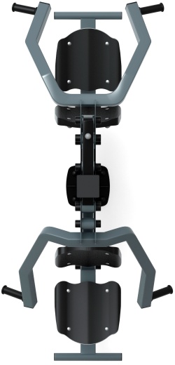 Тяга верхняя + жим от груди (серый) - Уличный тренажер двойной - СТ 027-13