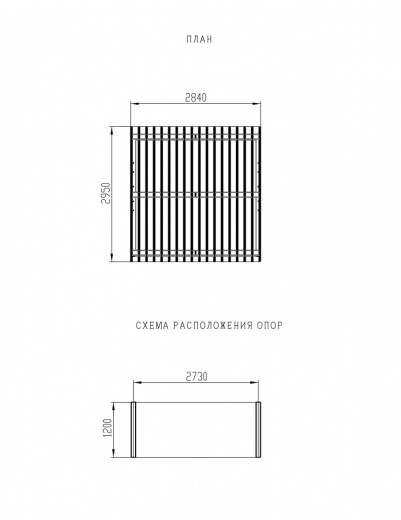Пергола тент (наклоная) - МФ 77.03.01-01 /без поликарбоната/