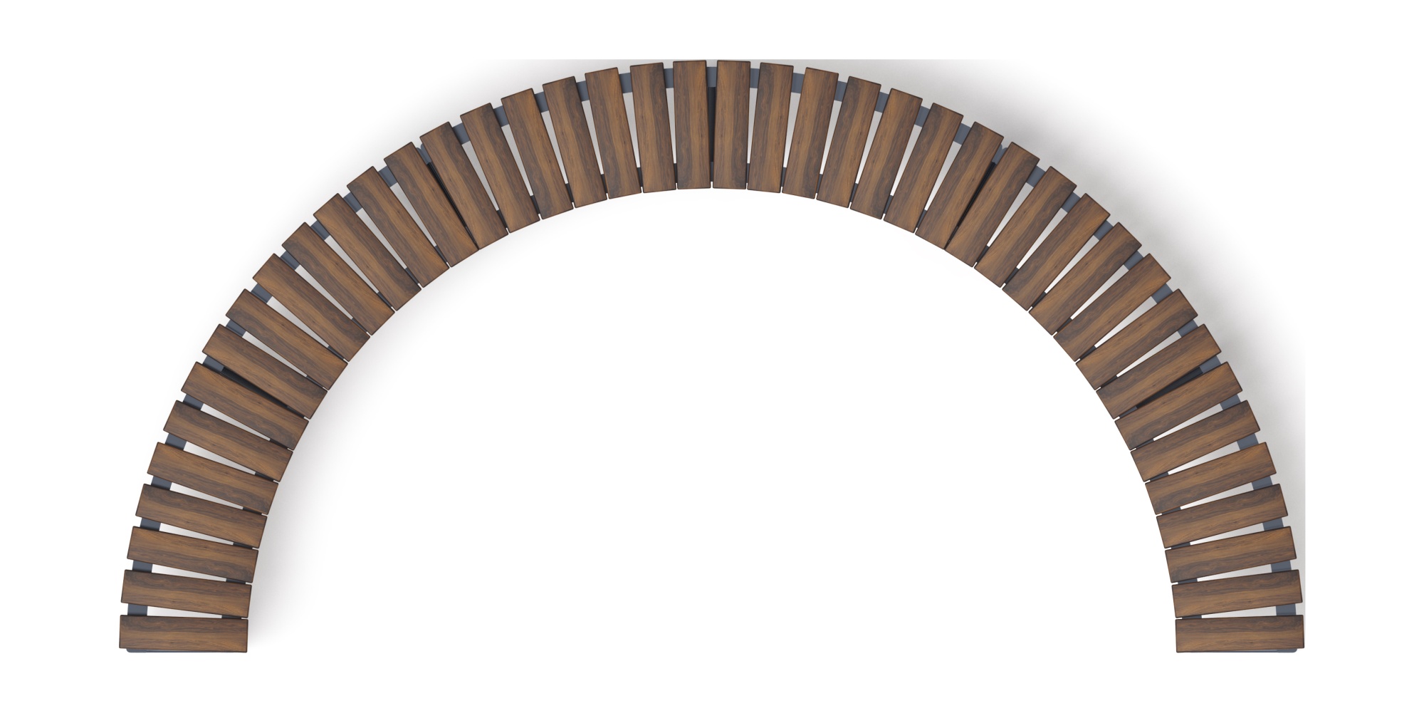 Модульная скамья радиальная (темный дуб) МФ 42.01.24