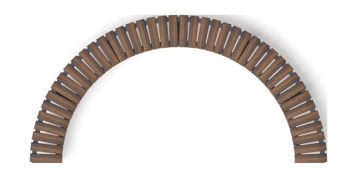 Модульная скамья радиальная (темный дуб) МФ 42.01.24