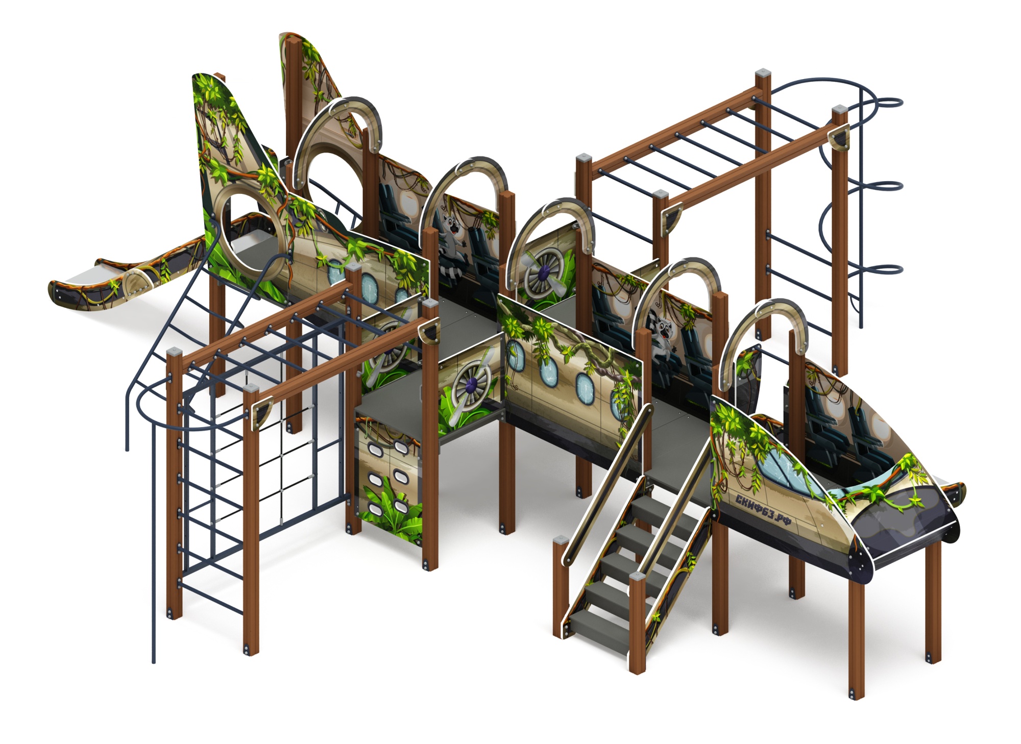 Аэроплан (В джунглях) - ДИК 2.03.4.04-02 - Игровой комплекс Н=1200