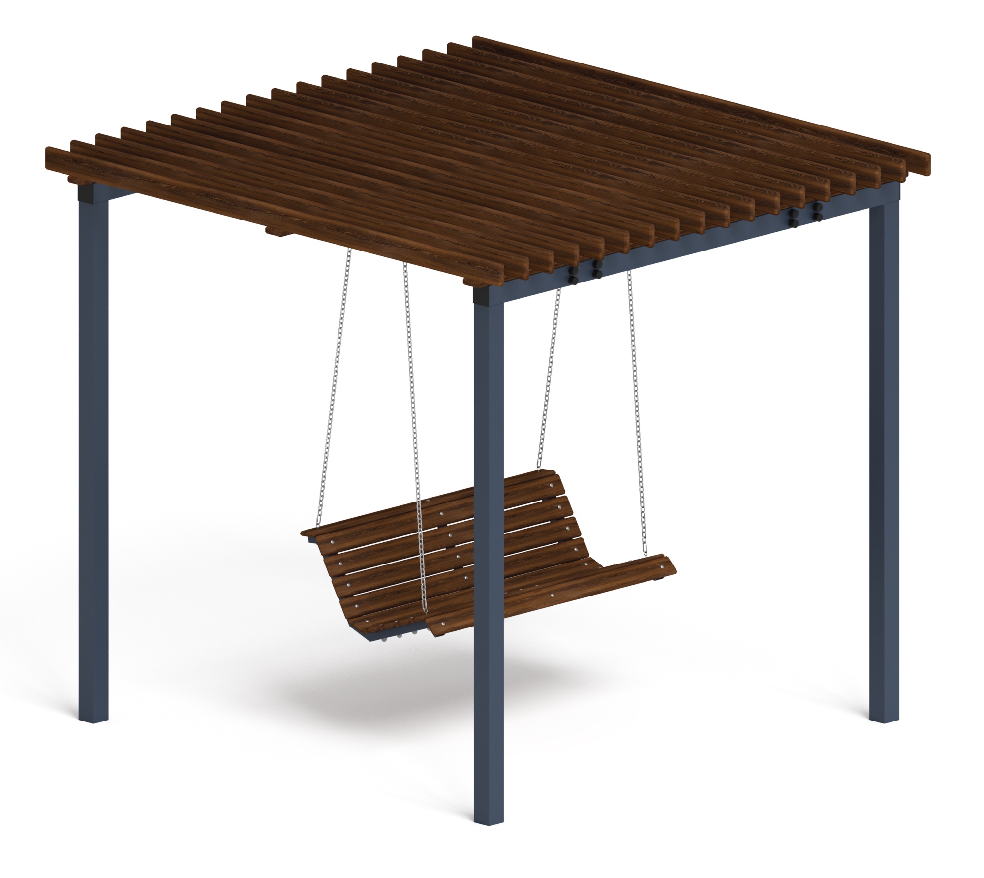 Пергола тент с качелями - МФ 78.02.01-01 /без поликарбоната/