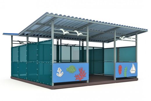 Теневой навес двойной (36м2) ТН-2-6х6