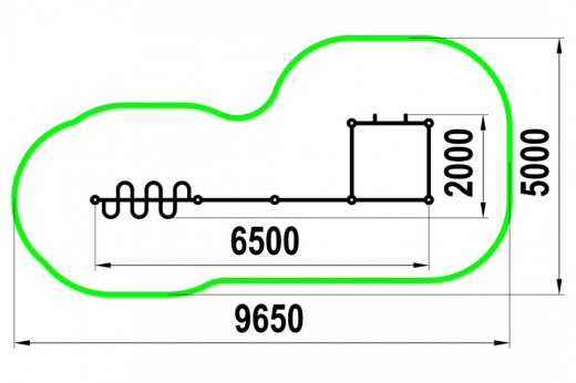 Рукоход-змейка, шведская стенка и четыре турник классического хвата и одного турника хватом «молоток» W-01-003