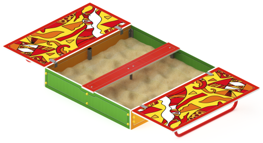 Песочница с крышкой средняя (Рыбы) - ИО 5.01.11-04