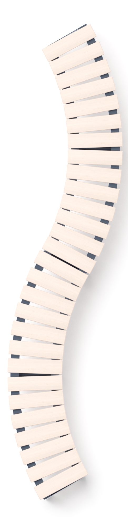 Модульная скамья радиальная (беленый дуб) МФ 42.01.20-01