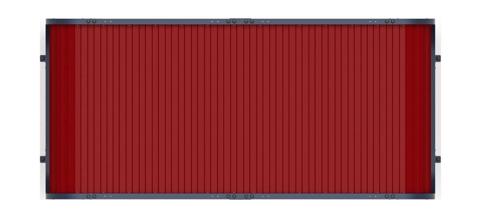 Навес контейнерной площадки для мусора (красный) (2 секции) (под анкера) МФ 55.01.02-04