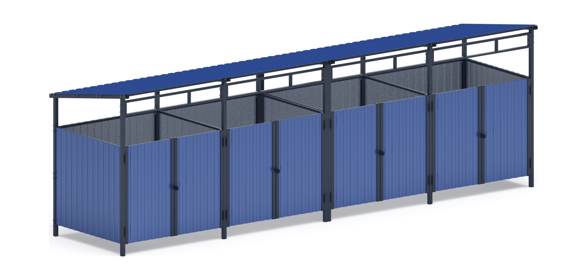 Навес контейнерной площадки для мусора (4 секции) МФ 55.02.02.4-03