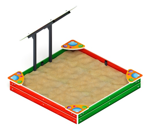 Песочница средняя с навесом Бабочка (Ракушки) - ИО 5.01.09-02