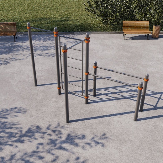 Два турника, брусья, шведская стенка СВС-29