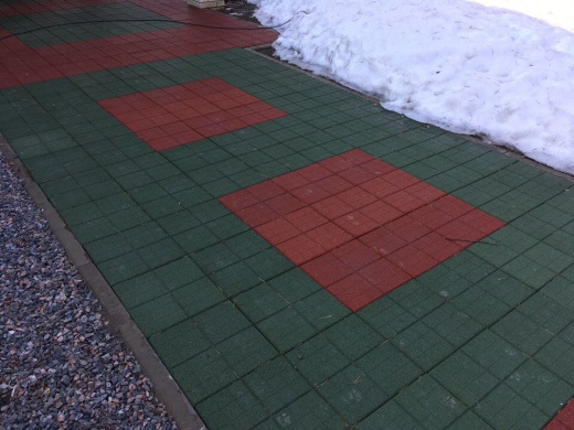 Резиновая плитка 350х350х30 мм "Сетка"