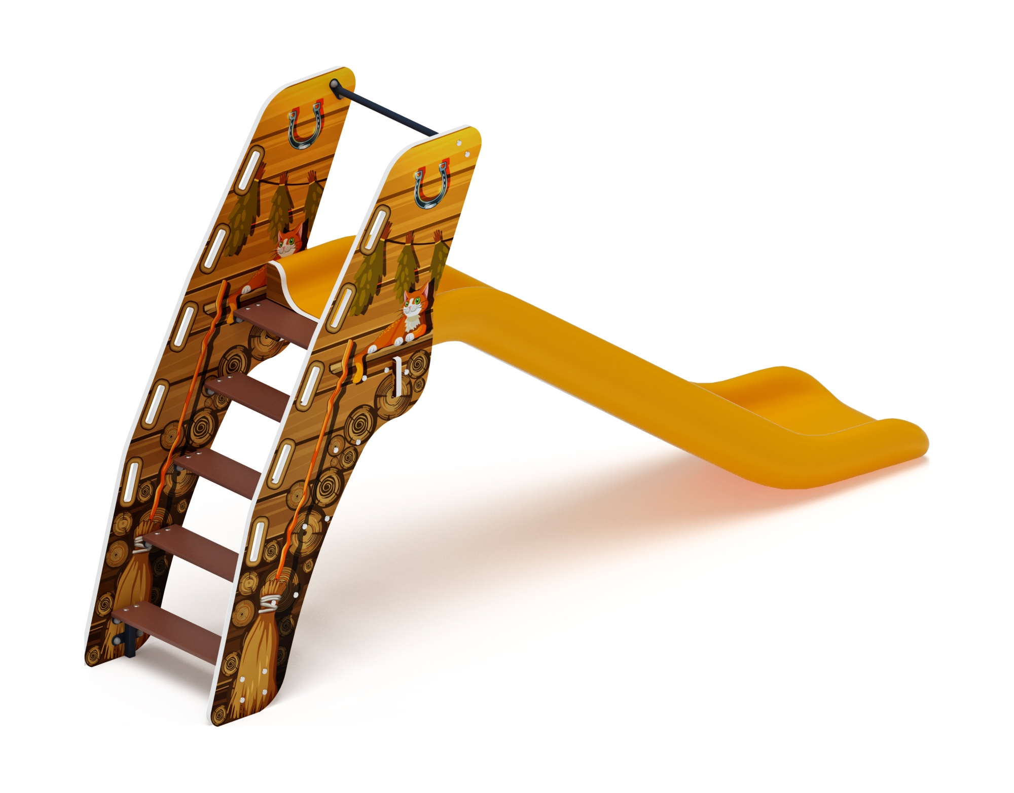 Горка пластиковая - ИО 42.01.01-06 - (желтый скат) H=1200 (Эко)