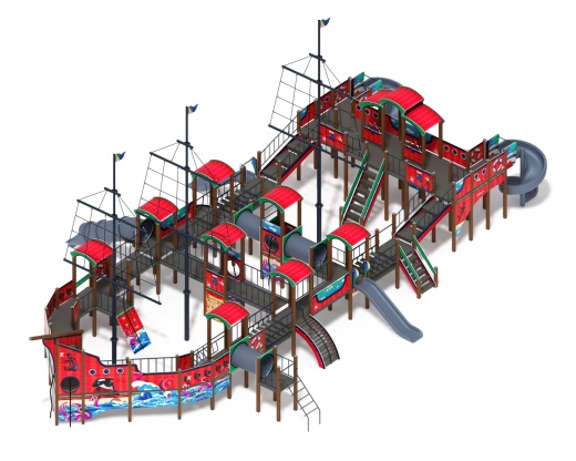 Баркентина (Мульт)  - ДИК 2.03.3.06-10 - Игровой комплекс (Винтовой скат) H=1200, Н=1500, Н=2000