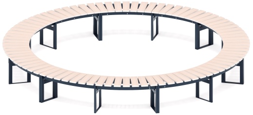 Модульная скамья радиальная (беленый дуб) МФ 42.01.26-01