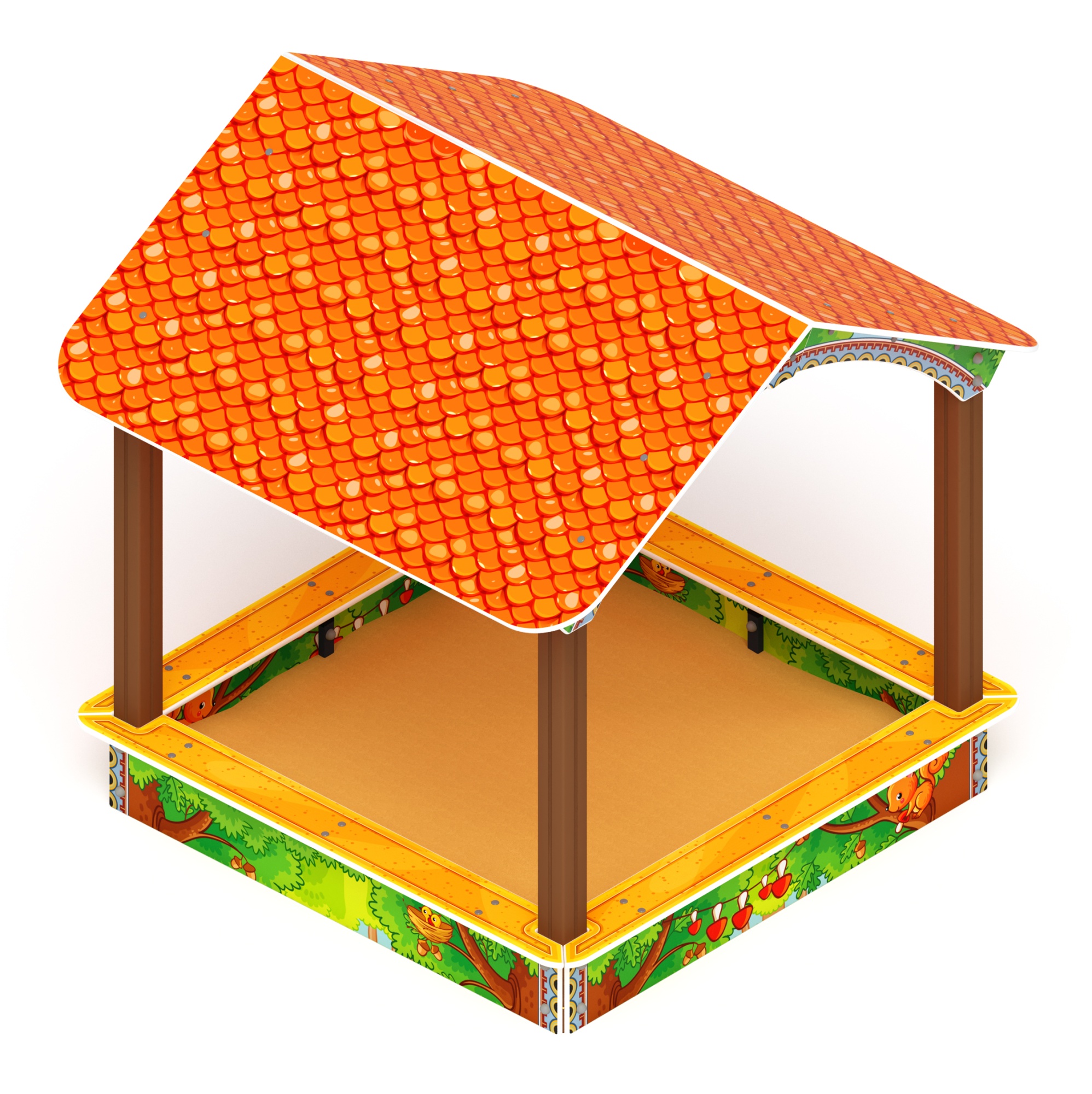 Песочный дворик с навесом Домик (Полянка) - ИО 6.01.02-03