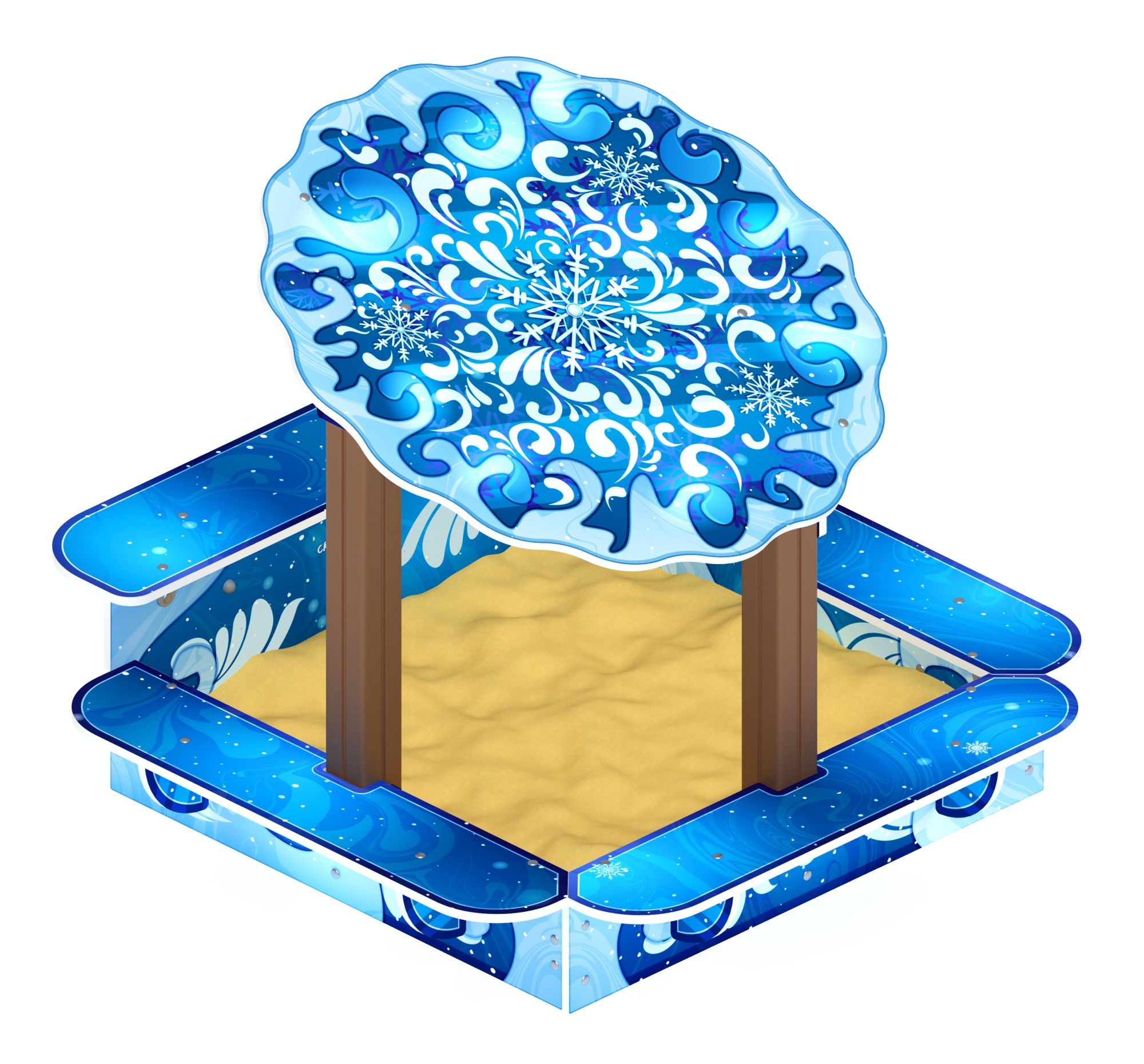 Песочница с навесом Ромашка (Снежная королева) - ИО 5.01.16-02