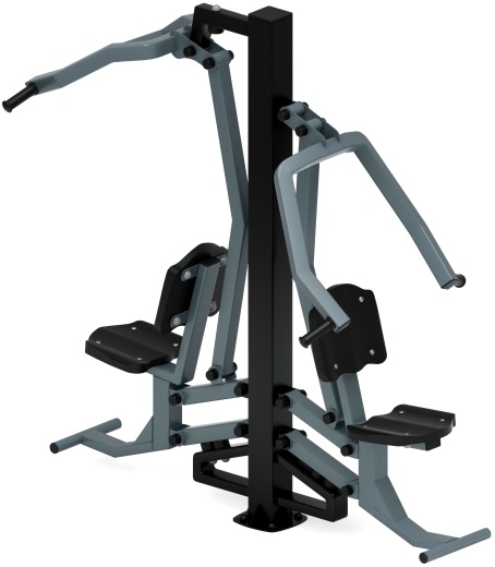 Тяга верхняя + жим от груди (серый) - Уличный тренажер двойной - СТ 027-13