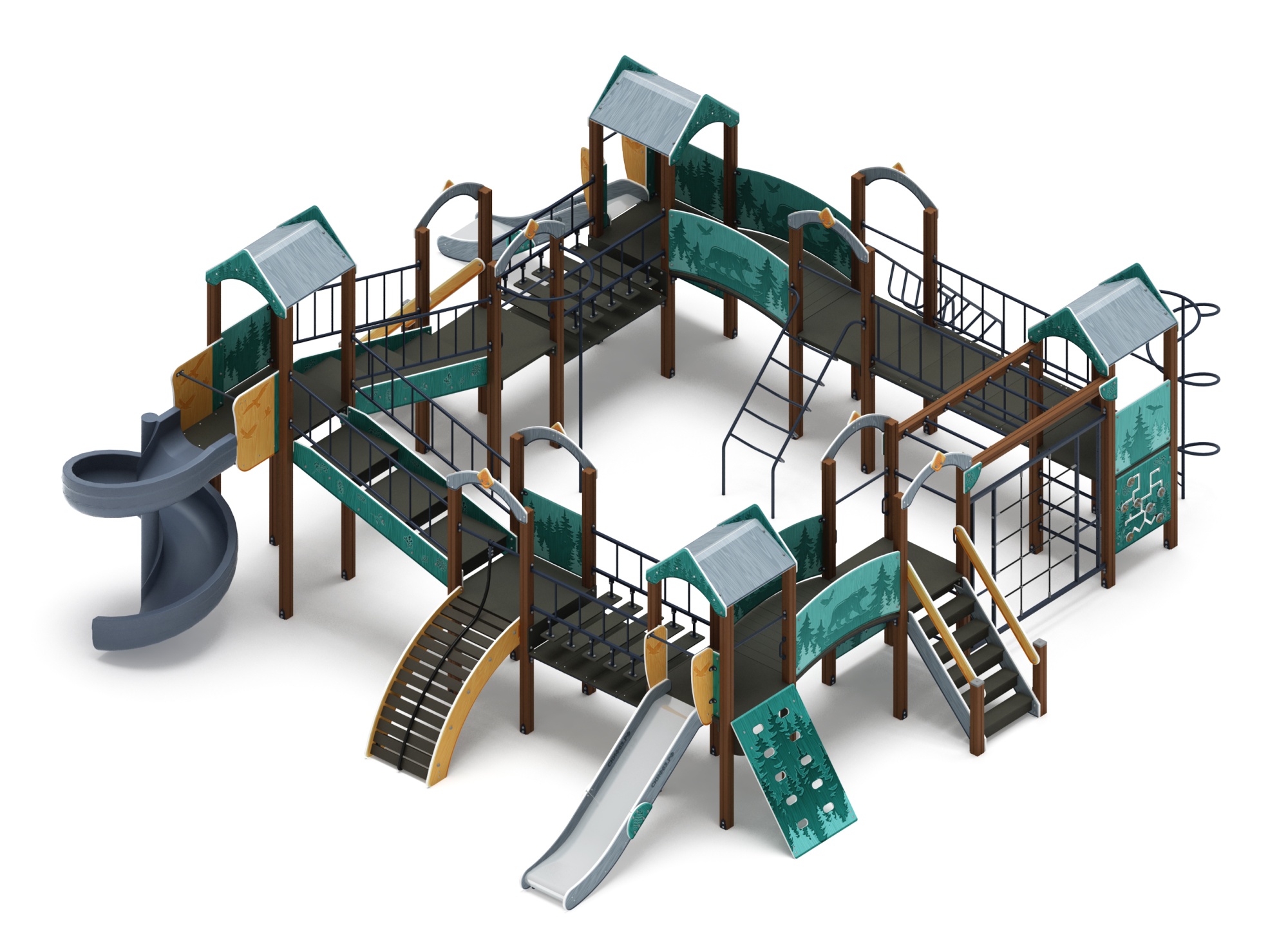 Остров детства (Тайга) - ДИК 2.01.8.02-03 - Игровой комплекс H=1200 H=2000