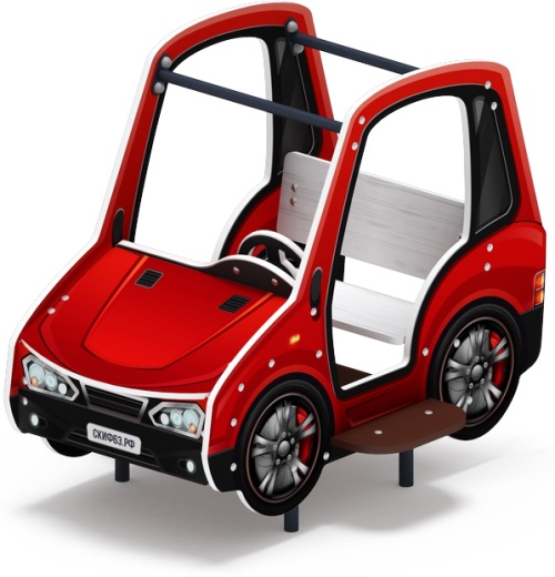 Машинка (красная) - Беседка машинка средняя - МФ 10.03.01-03