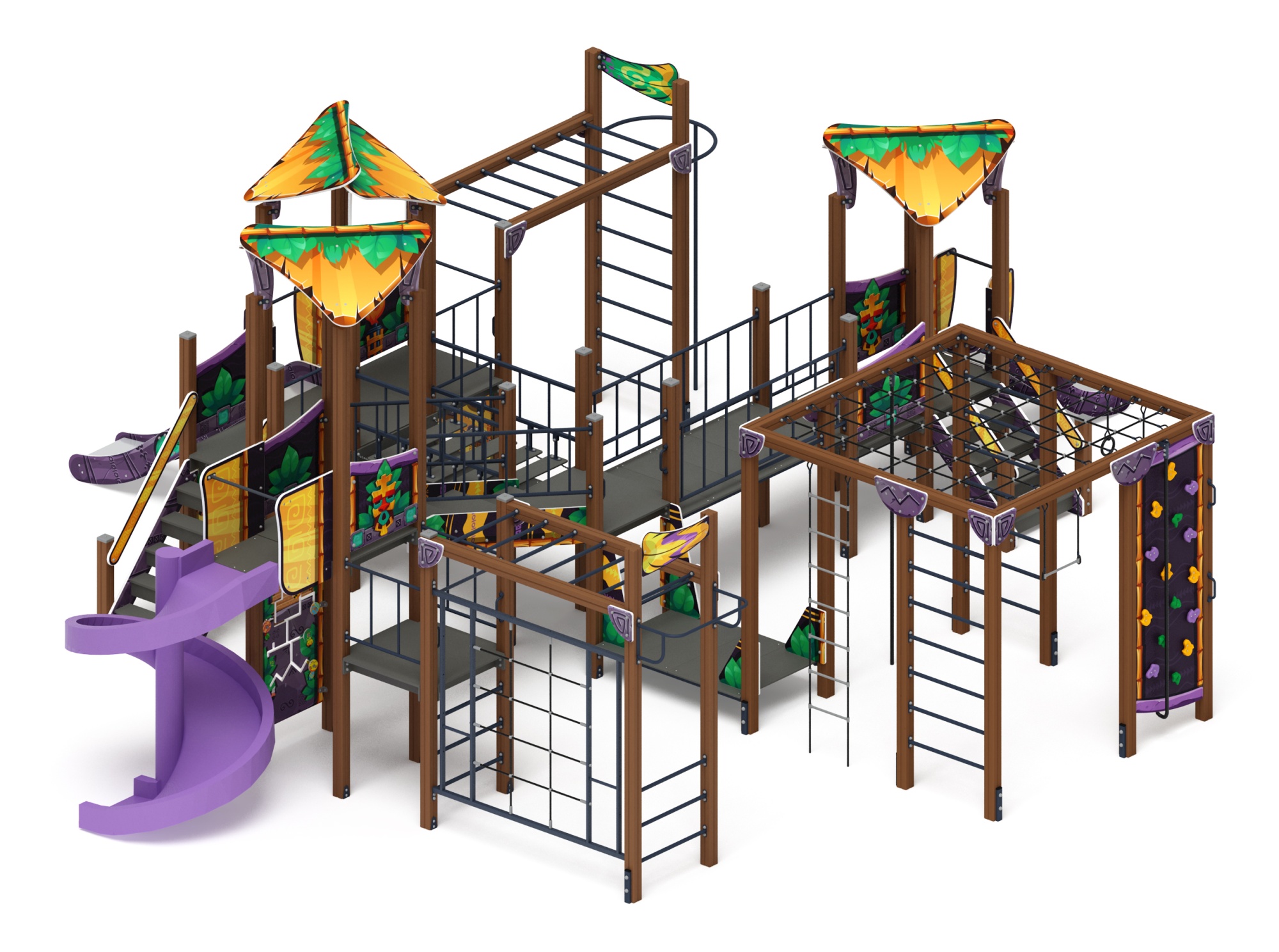 Волшебный город (винтовой скат) (Майя) - ДИК 2.19.03-01 - Игровой комплекс Н=900 Н=1200 Н=2000