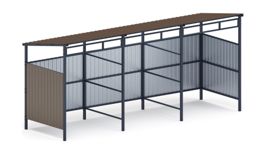 Навес контейнерной площадки для мусора (3 секции) МФ 55.02.03.3-02