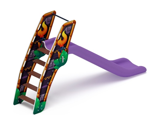 Горка пластиковая - ИО 42.01.01-02 - (сиреневый скат) H=1200 (Майя)
