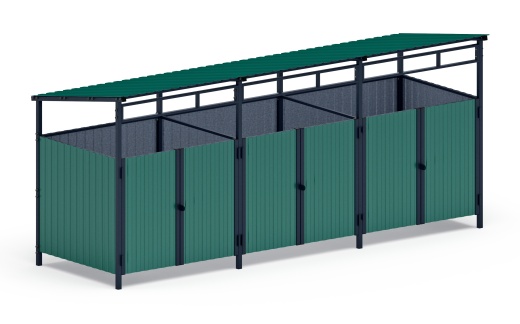 Навес контейнерной площадки для мусора (3 секции) МФ 55.02.02.3-01