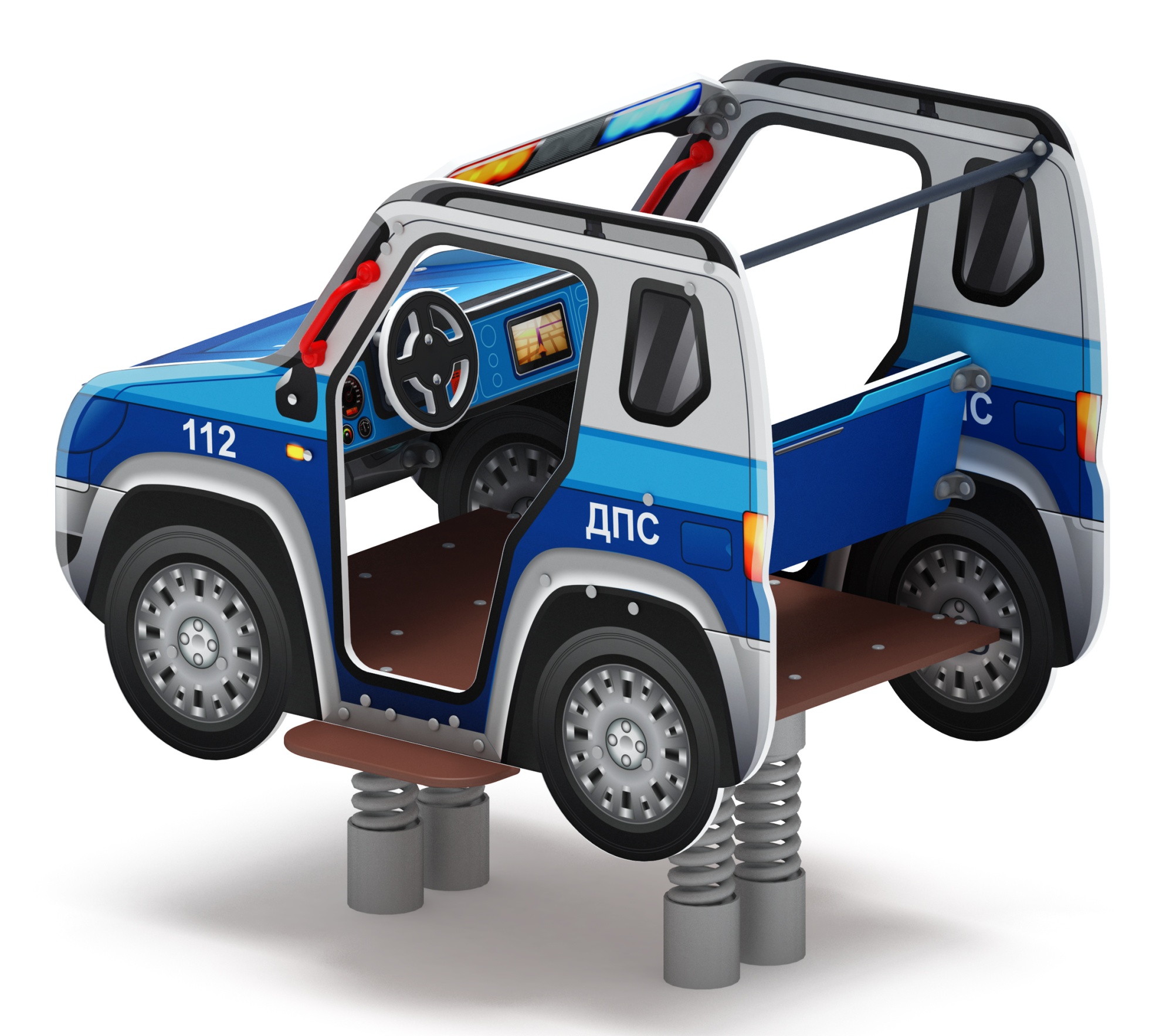 Джип ДПС - Качалка на пружине двухместная машинка - ИО 23.03.05-11