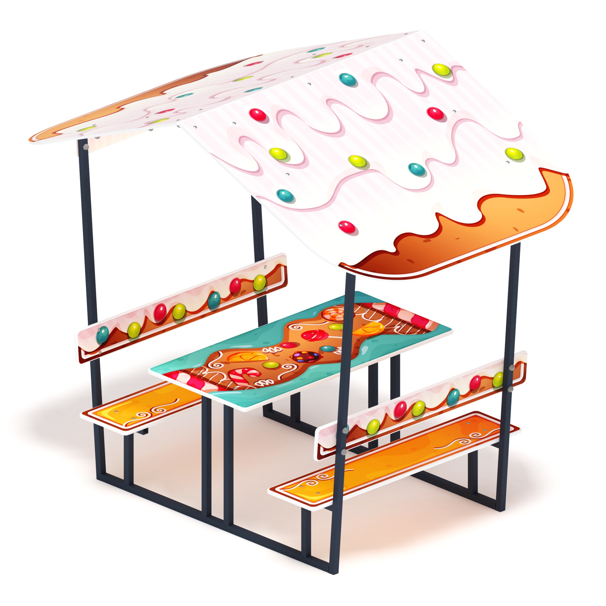 Столик детский с навесом (пряник) - МФ 31.01.08-06