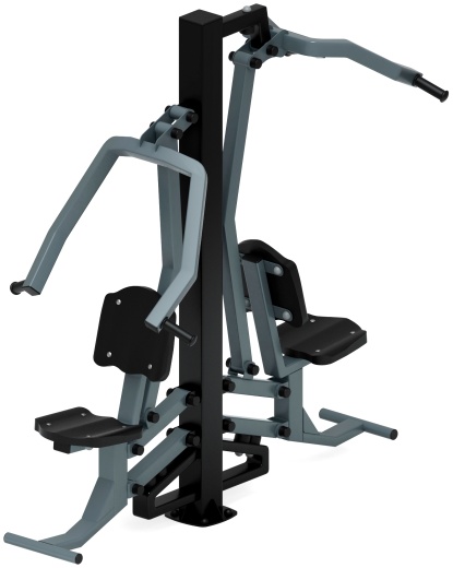 Тяга верхняя + жим от груди (серый) - Уличный тренажер двойной - СТ 027-13