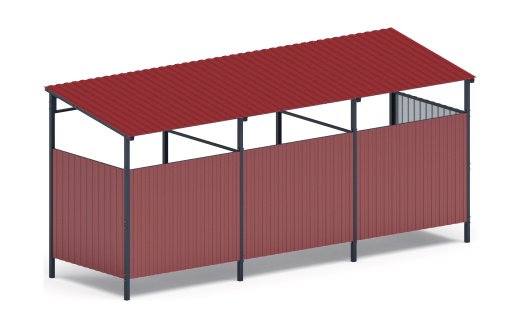 Навес контейнерной площадки для мусора (3 секции) МФ 55.02.03.3-04