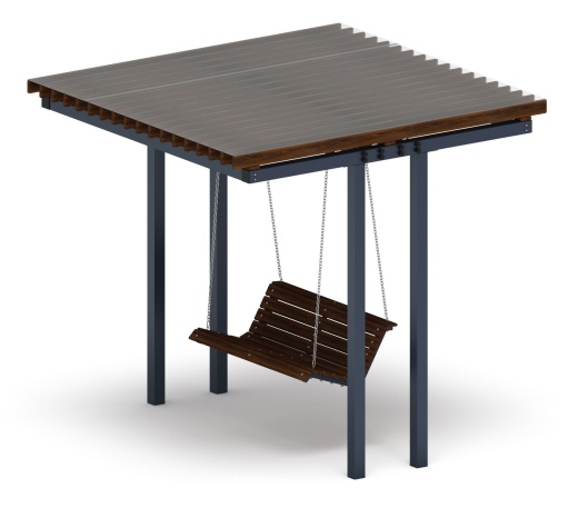 Пергола тент с качелями (прямая) - МФ 78.04.01 /с поликарбонатом/